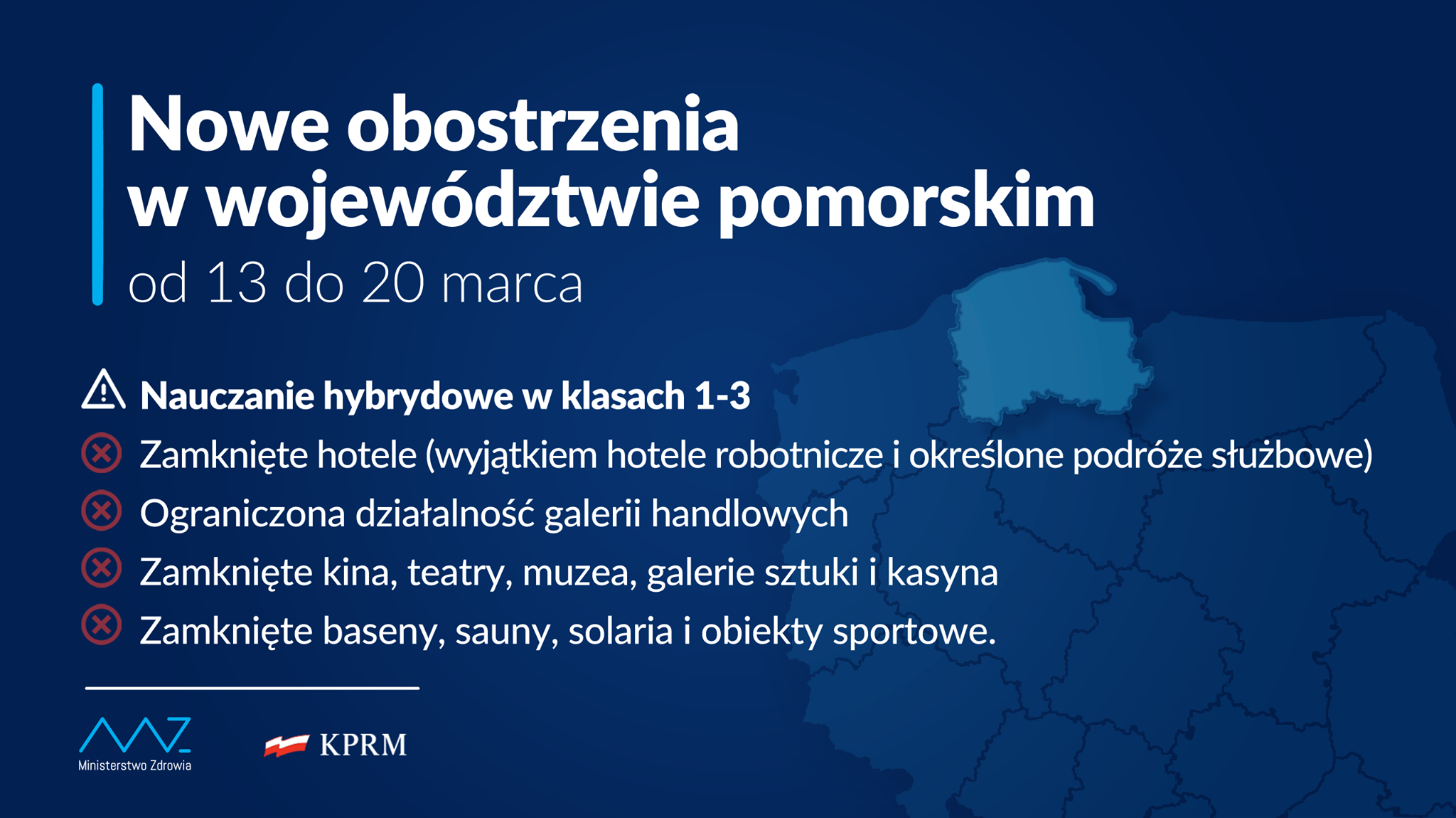 Nowe obostrzenia w województwie pomorskim