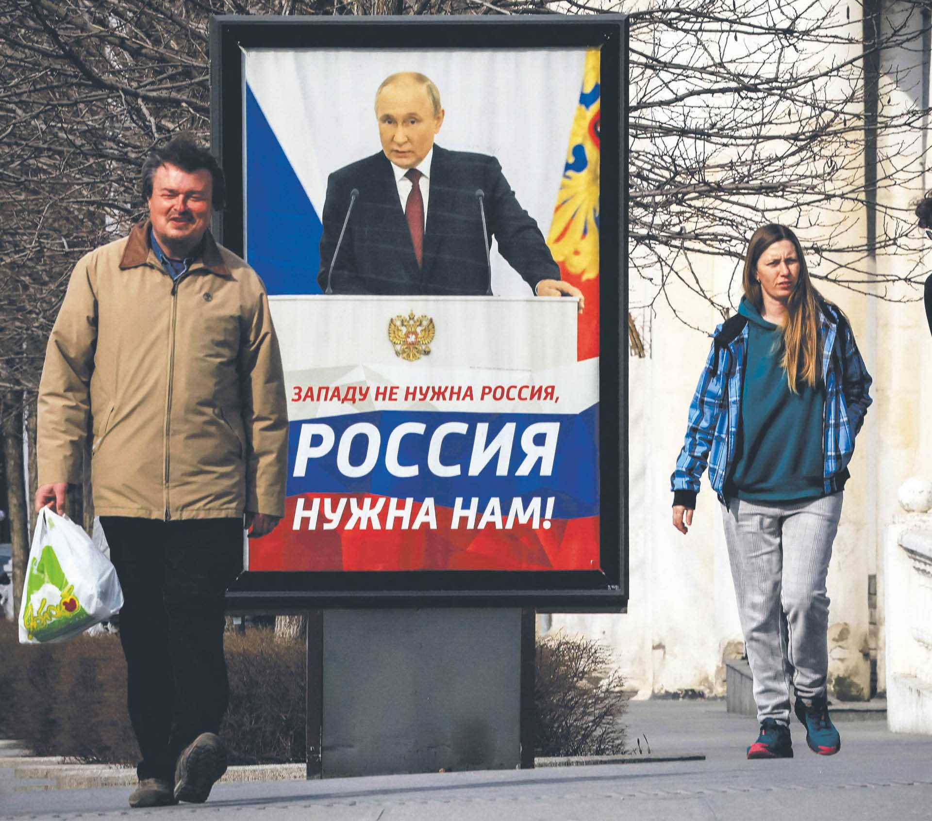 Plakat wyborczy w okupowanym przez Rosję Symferopolu
