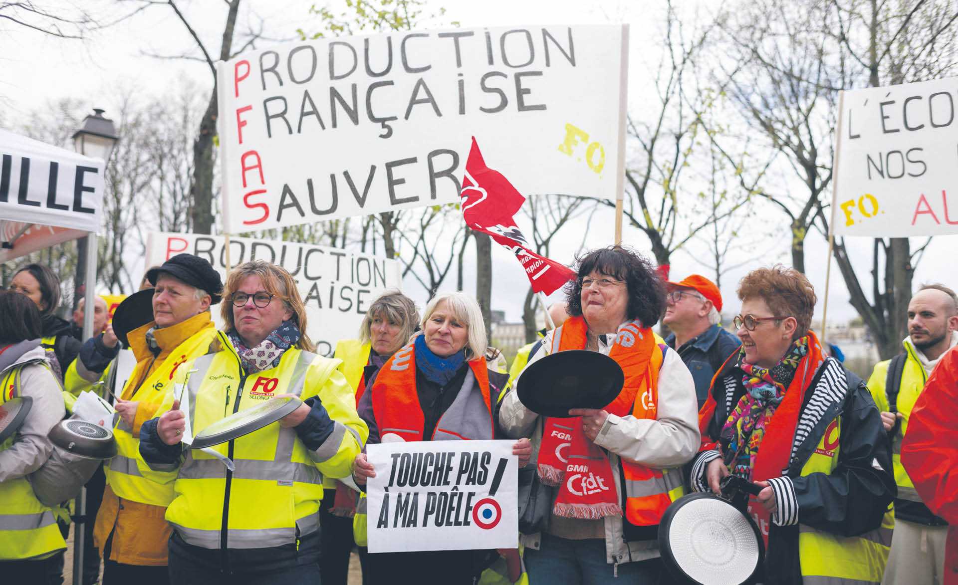 Protest pracowników SEB. Paryż, 3 kwietnia 2024 r.
