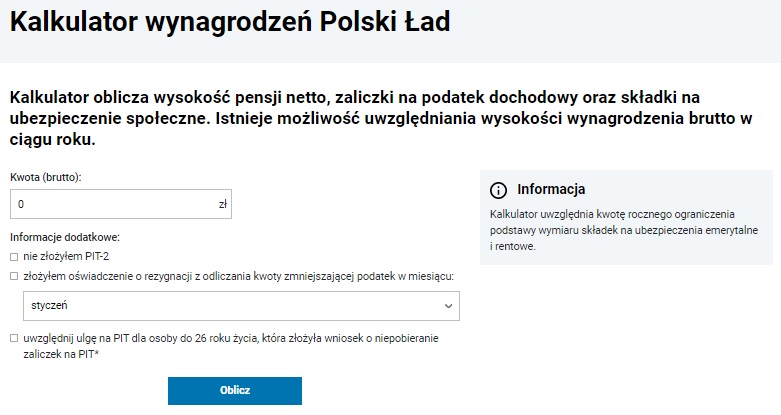 Kalkulator wynagrodzeń Polski Ład 2022 <a class=