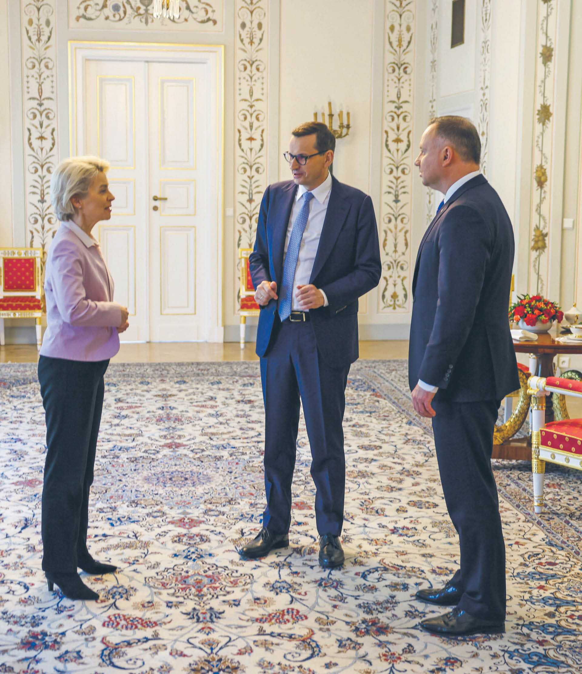 Szefowa Komisji Europejskiej Ursula von der Leyen w Polsce, w towarzystwie premiera i prezydenta