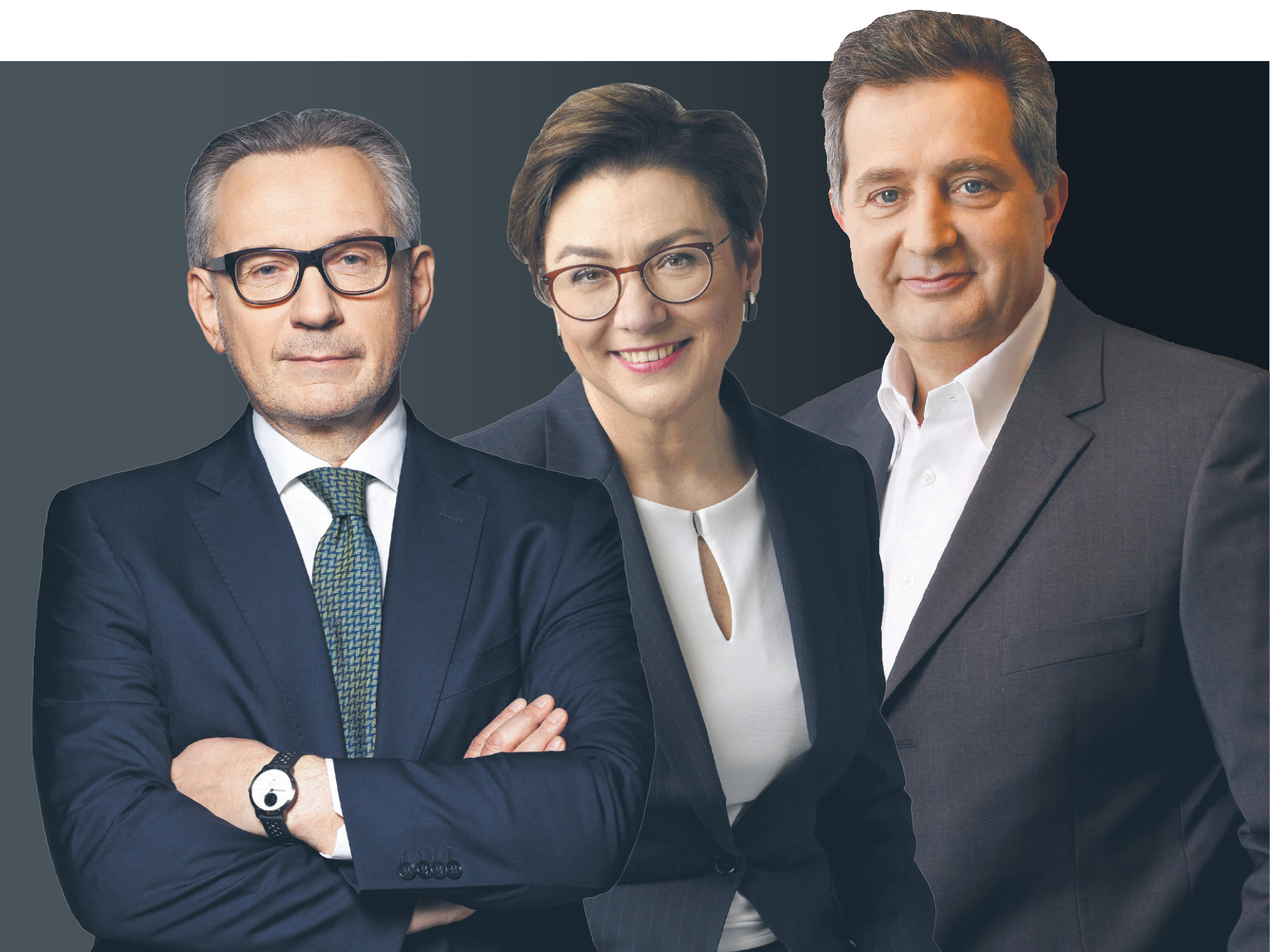 Cezary Stypułkowski, prezes mBanku, Iwona Duda, prezes PKO BP, Brunon Bartkiewicz, prezes ING Bank Śląski