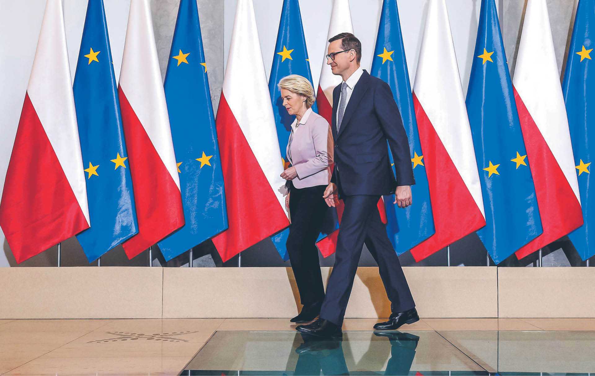 Szefowa Komisji Europejskiej Ursula von der Leyen i premier Mateusz Morawiecki. Warszawa, 2 czerwca 2022 r.