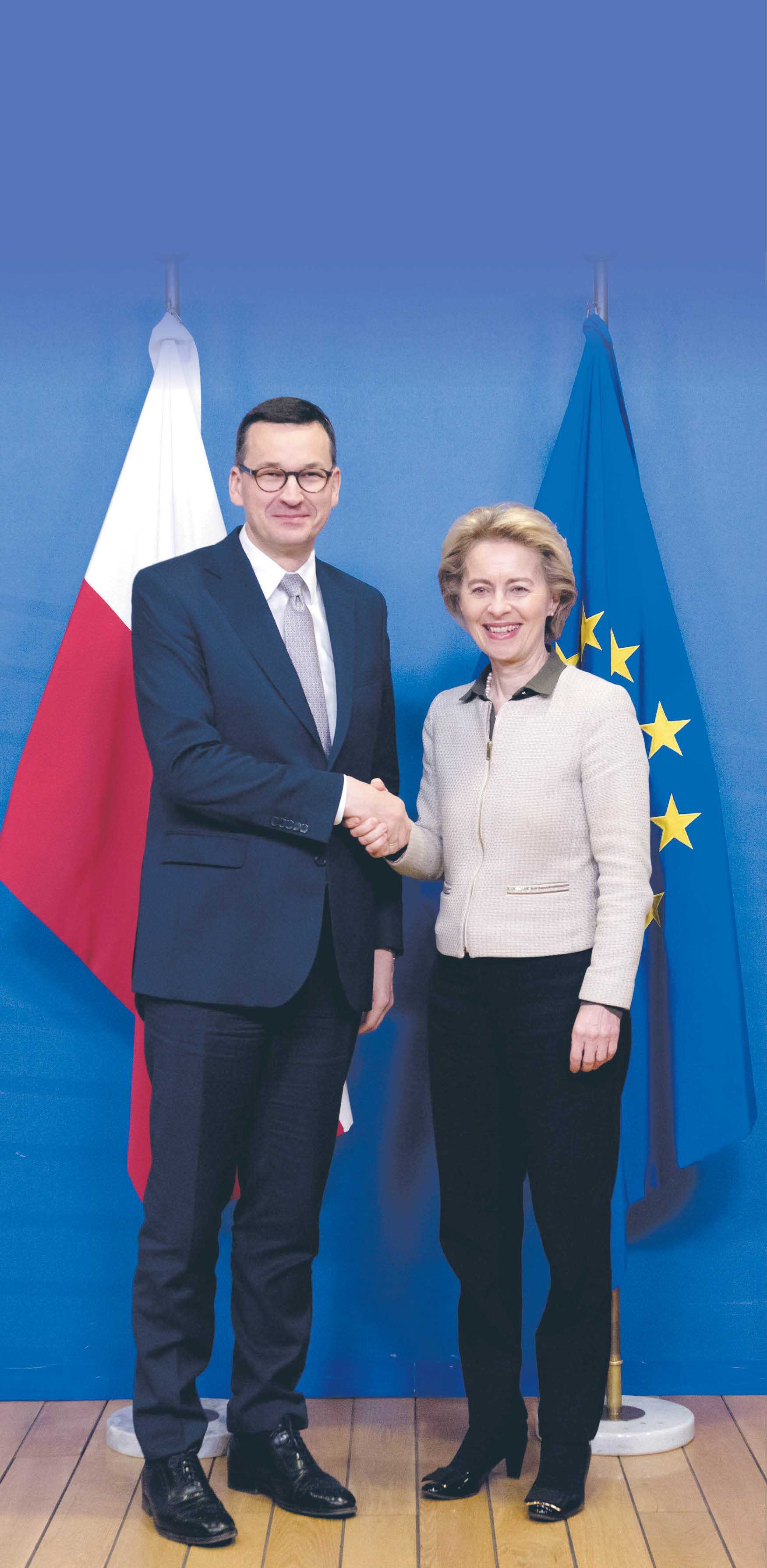 Spotkanie premiera Mateusza Morawieckiego i szefowej Komisji Europejskiej Ursuli von der Leyen. Bruksela, 6 lutego 2020 r.
