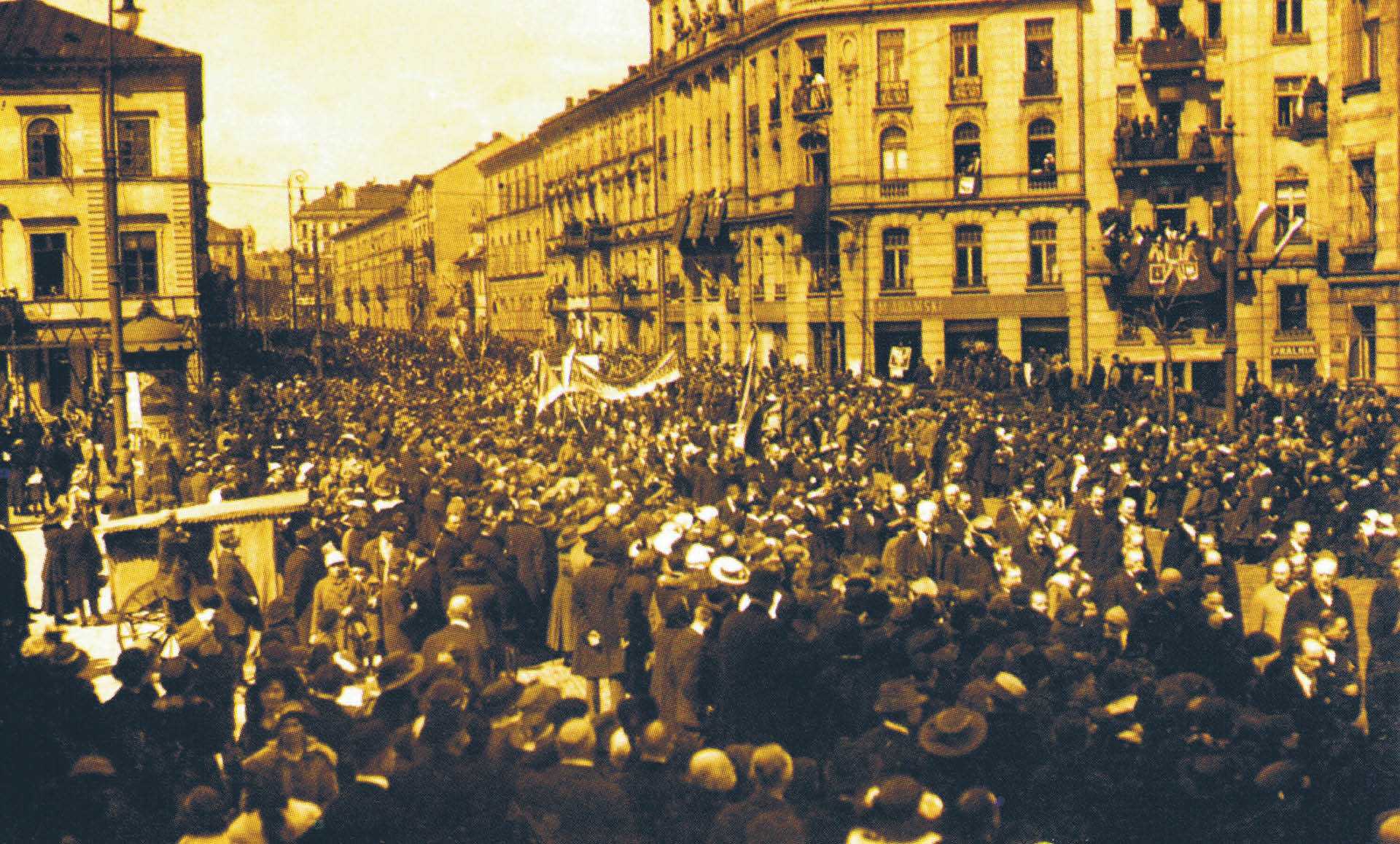 Pochód Narodowy w Warszawie. 17 listopada 1918 r.