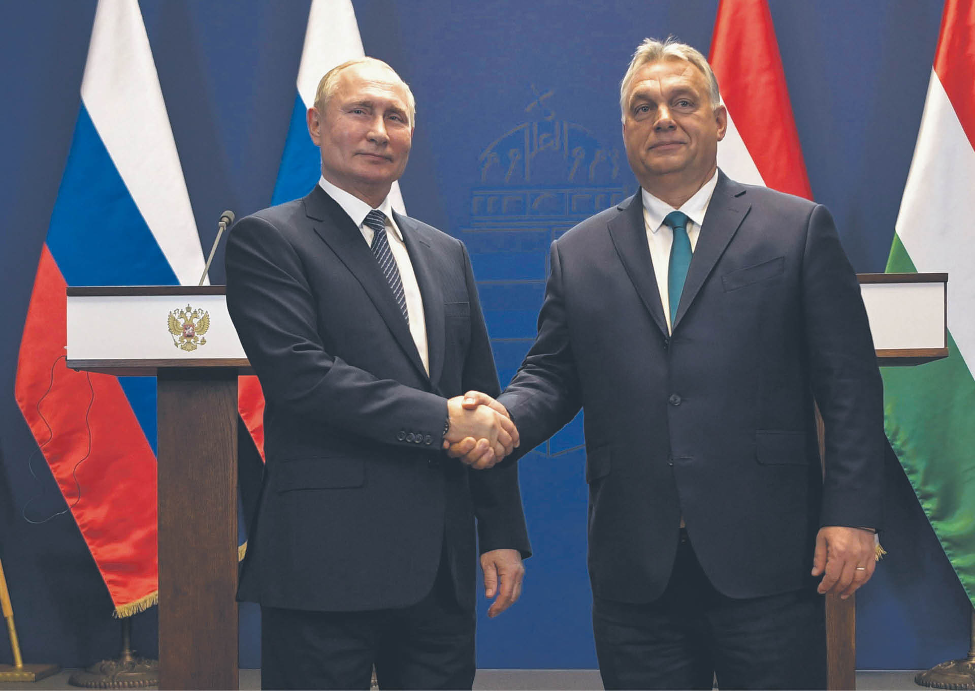 Prezydent Rosji Władimir Putin z premierem Węgier Viktorem Orbánem w 2019 r.