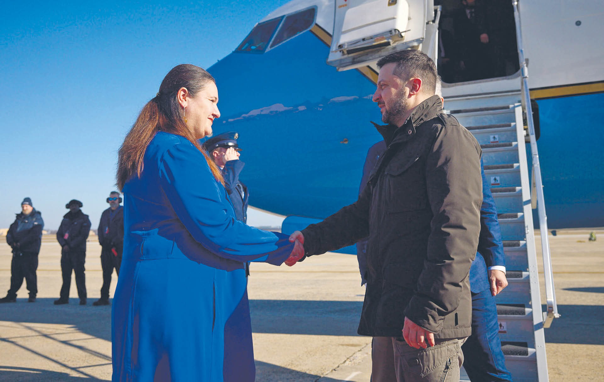 Prezydenta Wołodymyra Zełeńskiego przywitała w USA ukraińska ambasador w Waszyngtonie Oksana Markarova