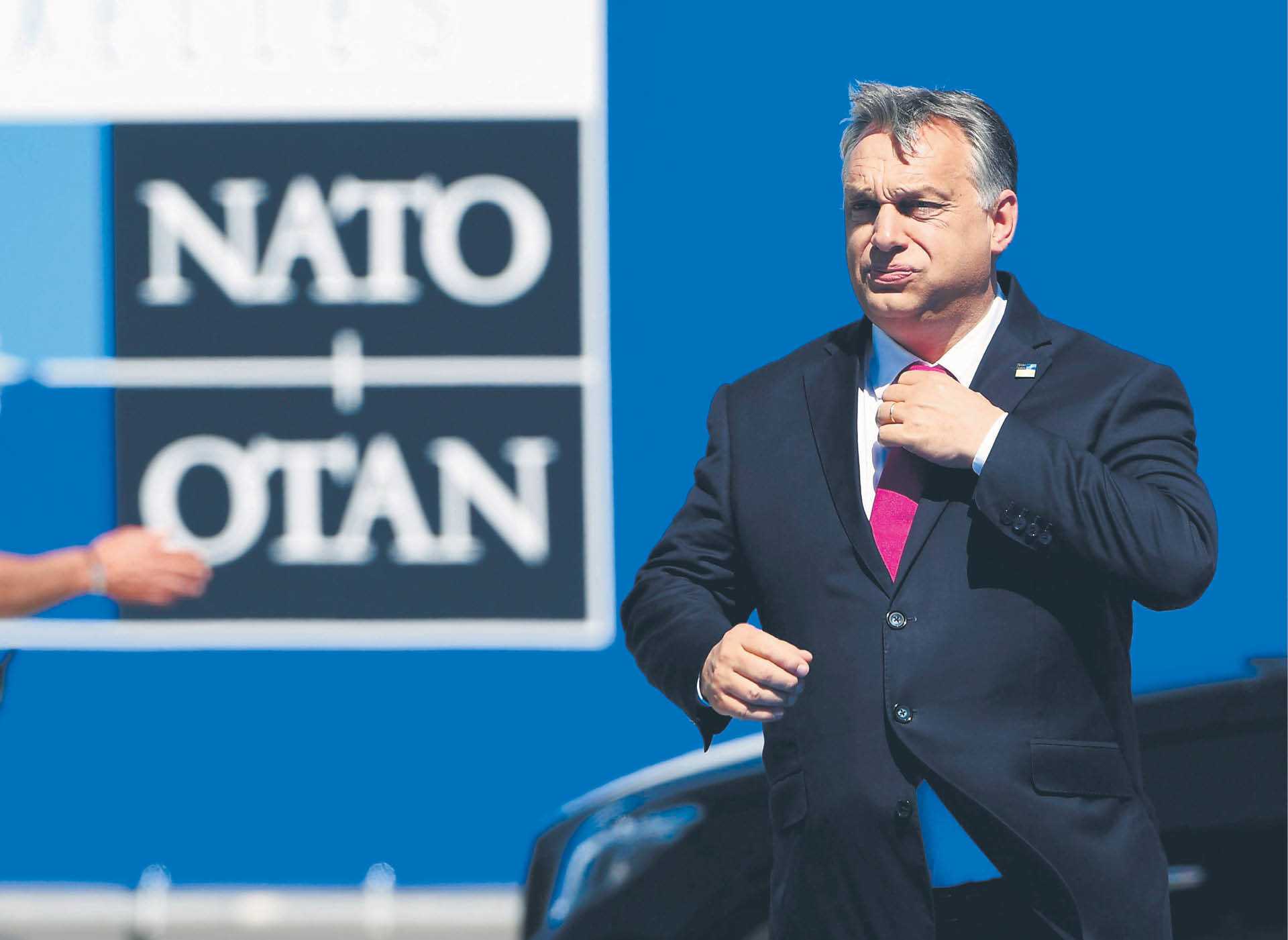Premier Węgier Viktor Orbán na szczycie NATO w Brukseli w 2017 r.