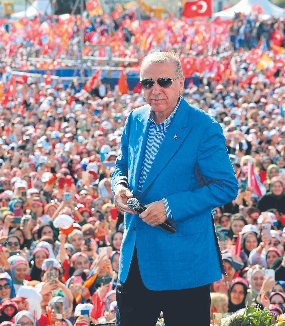 Recep Tayyip Erdoğan podczas wiecu przedwyborczego