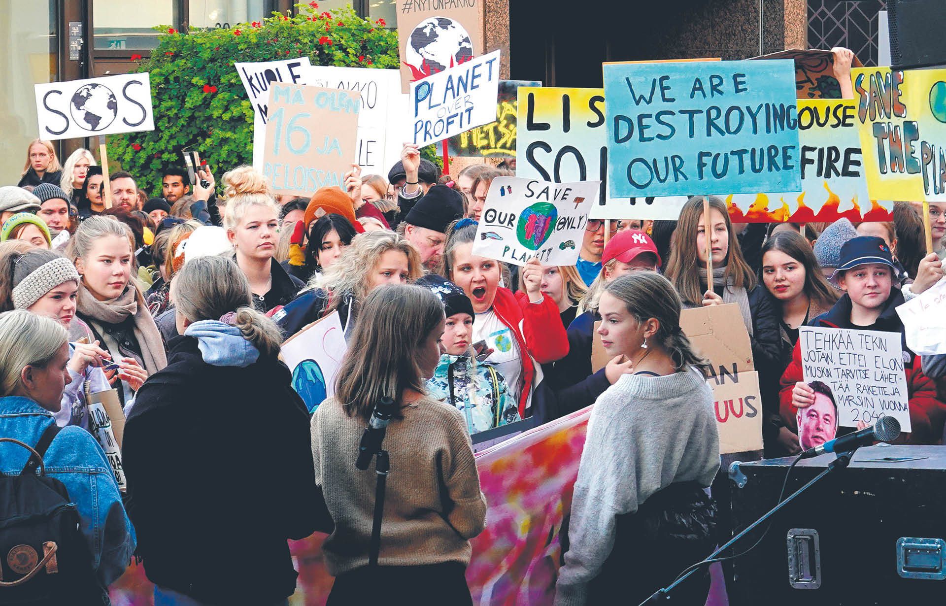 Młodzi uczestnicy strajku klimatycznego.Turku, 27 września 2019 r.
