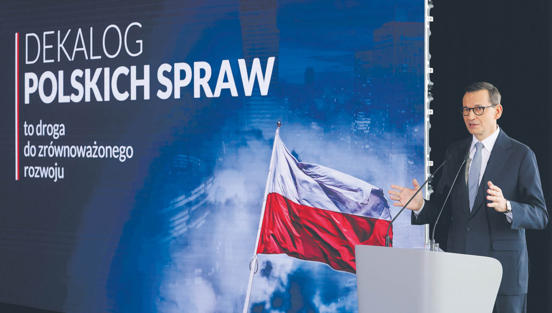 Dekalog Polskich Spraw to nie program PiS, lecz oferta zawierająca punkty programowe także innych partii – mówił Morawiecki, zachęcając do budowania ponadpartyjnej koalicji; oferta nie spotkała się z pozytywną odpowiedzią