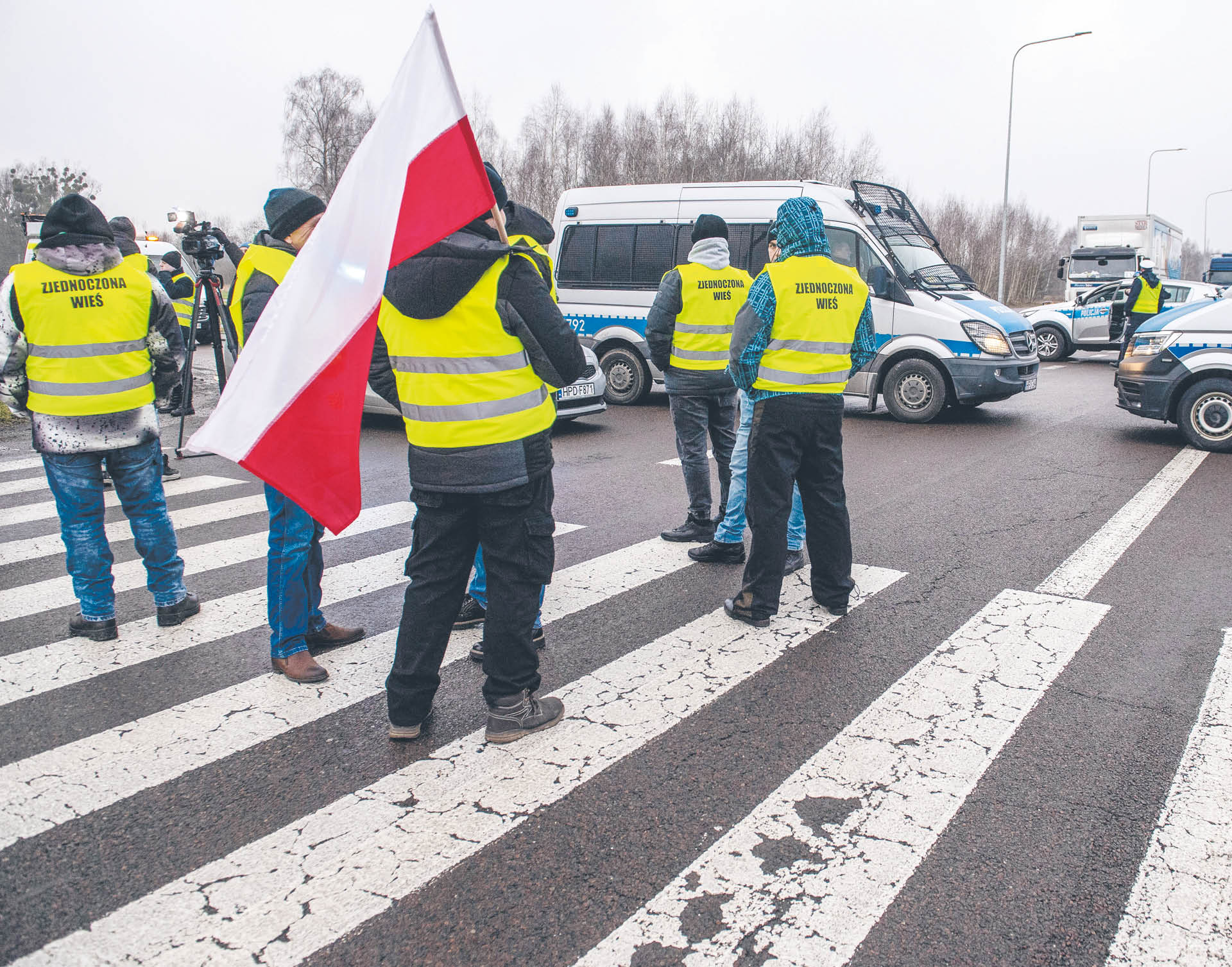Protest przy przejściu granicznym w Dorohusku