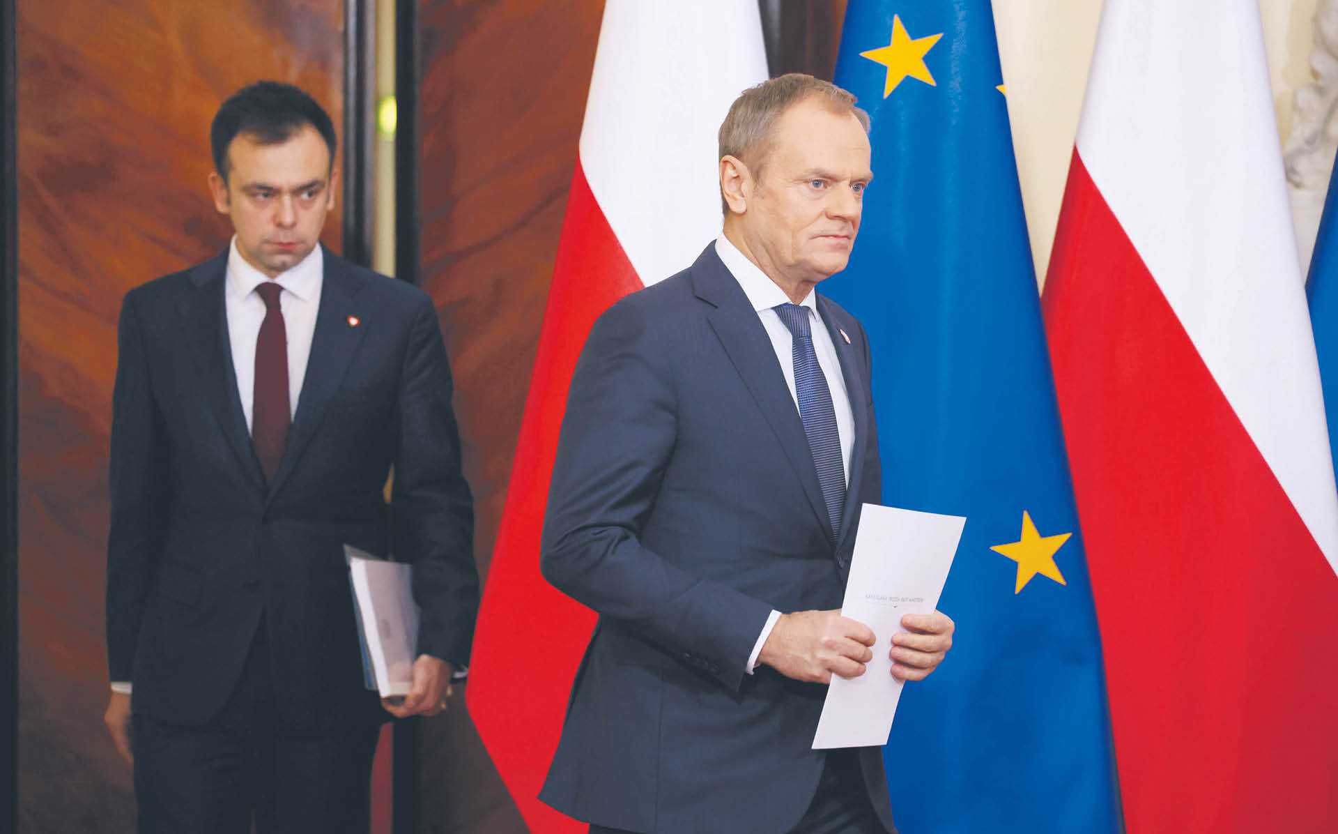 Premier Donald Tusk z ministrem finansów Andrzejem Domańskim