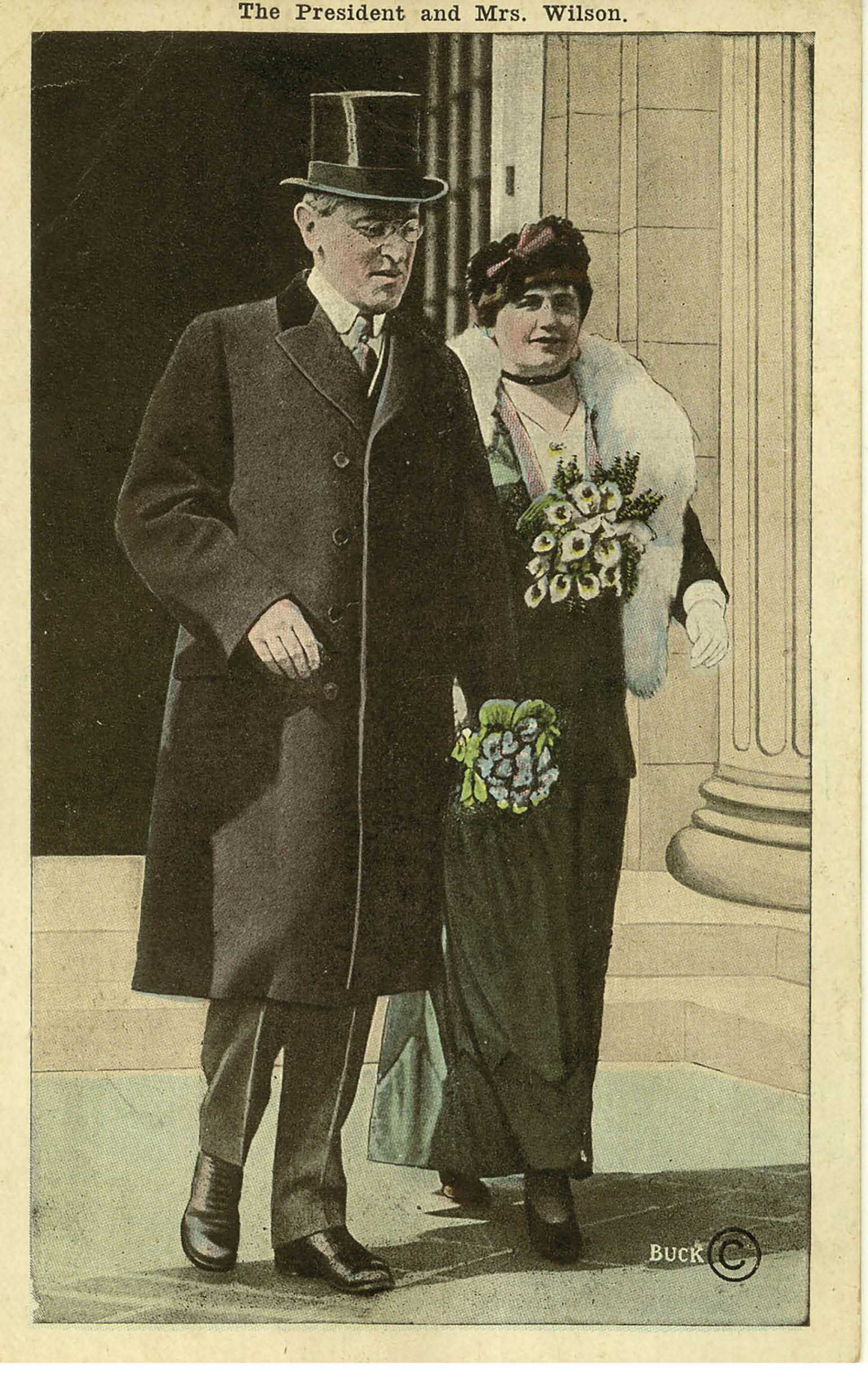 Prezydent Woodrow Wilson z żoną Edith. 1920 r.