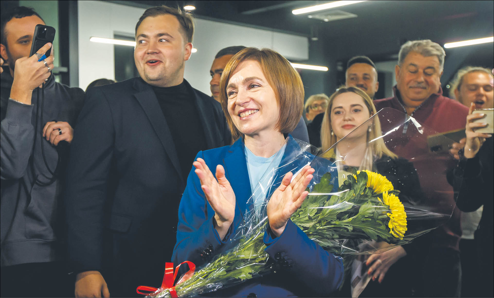 Prezydent Mołdawii Maia Sandu podczas wieczoru wyborczego