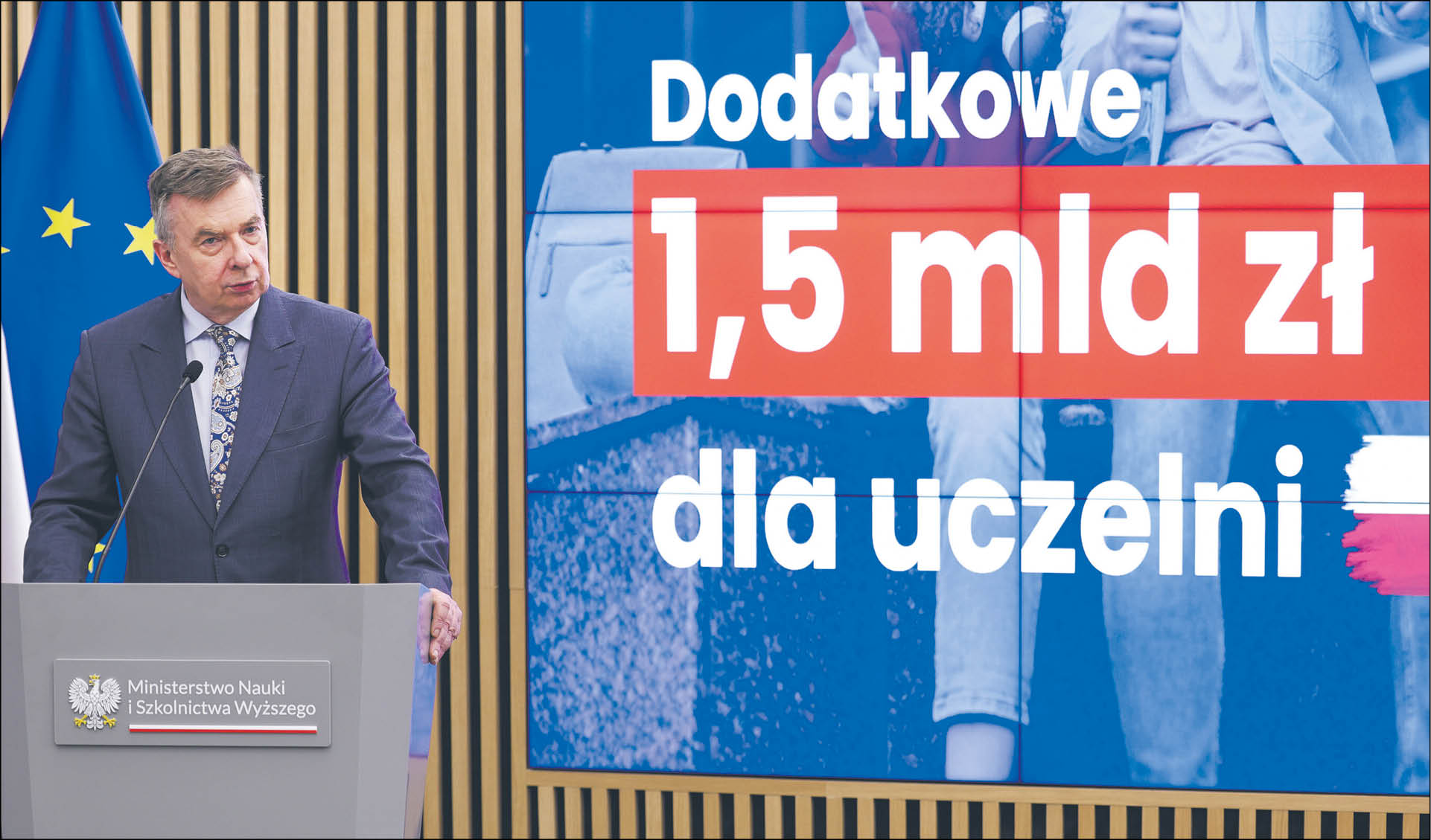 Minister nauki Dariusz Wieczorek na wczorajszej konferencji