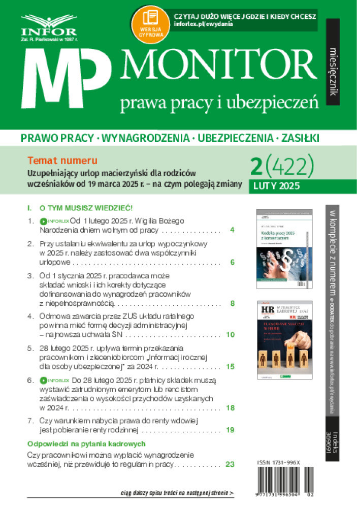 Monitor Prawa Pracy i Ubezpieczeń