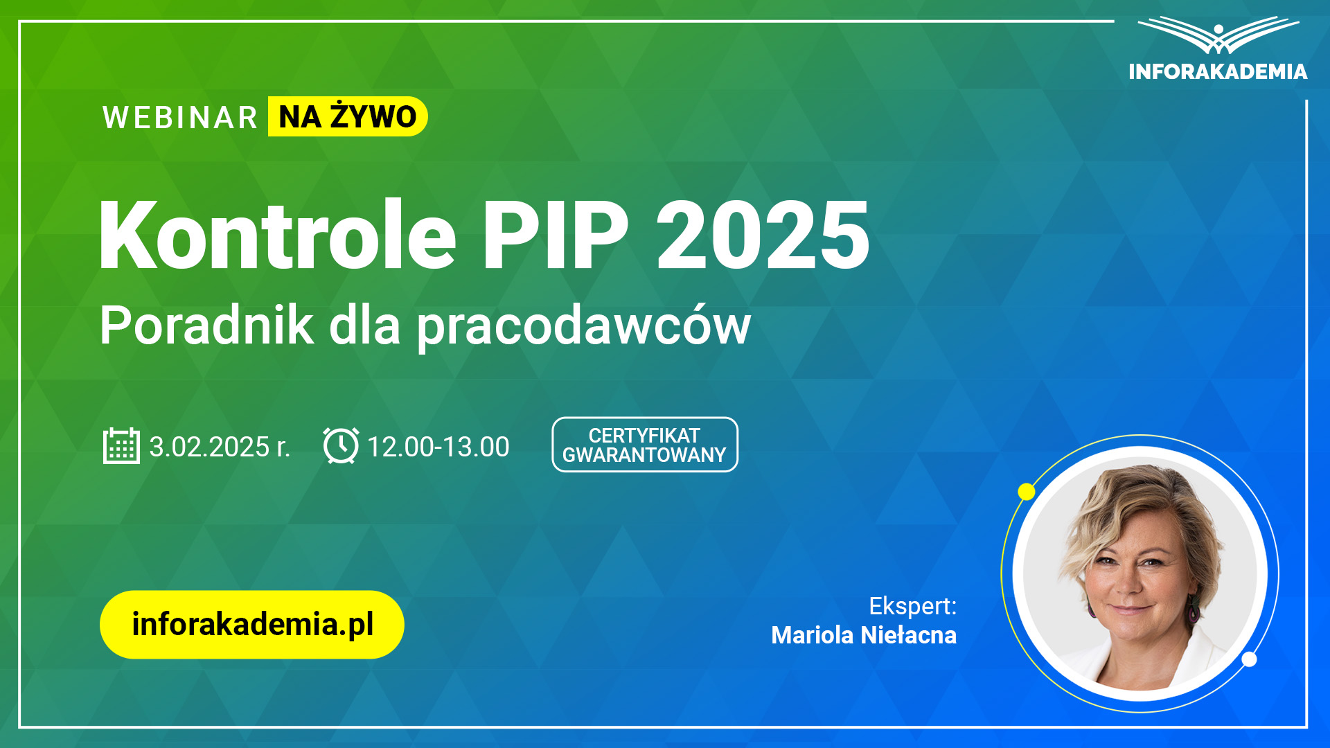 Webinar: Kontrole PIP 2025 – poradnik dla pracodawców + certyfikat gwarantowany