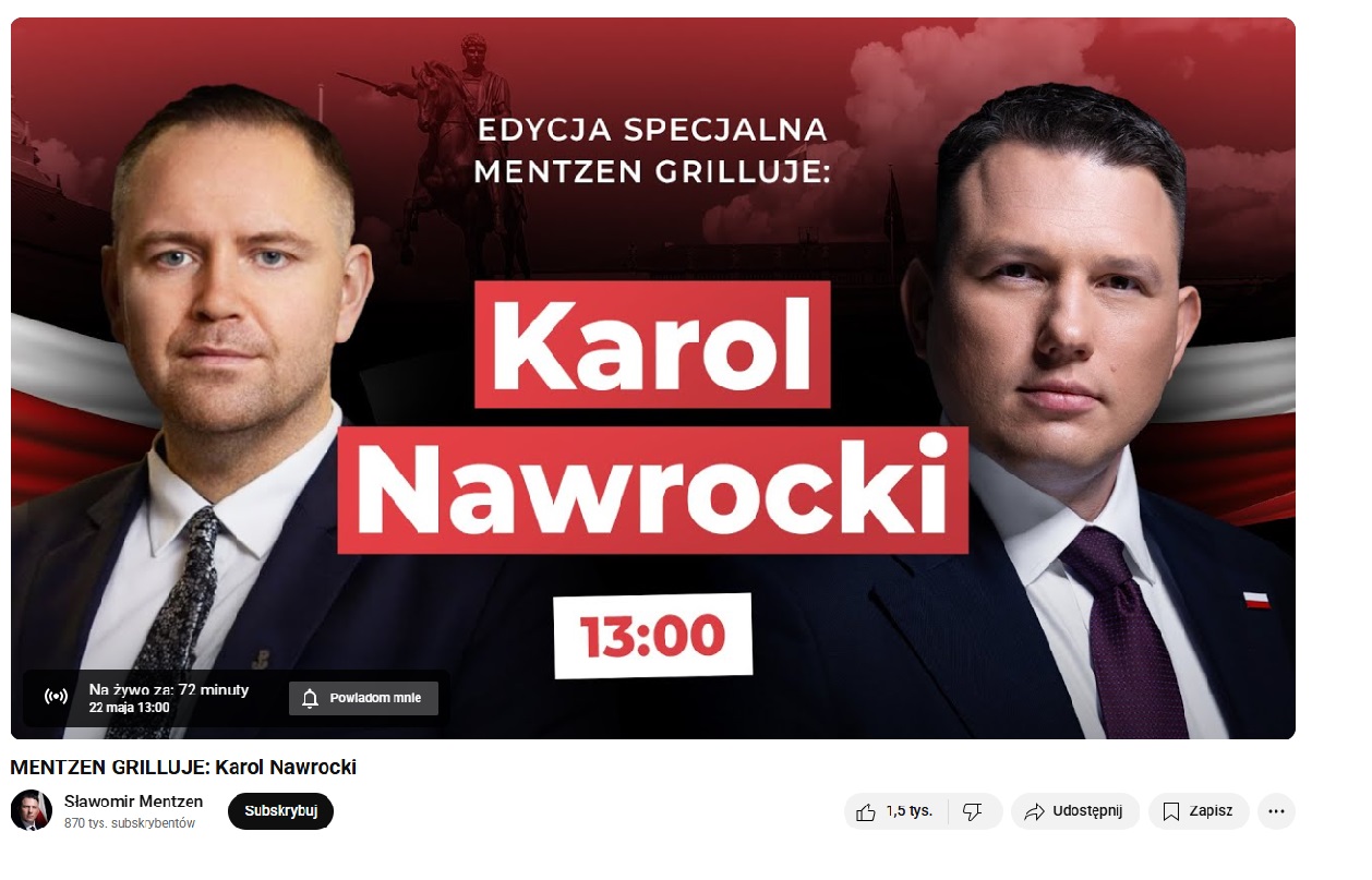 Nawrocki u Mentzena - kiedy? [NA ŻYWO YOUTUBE]