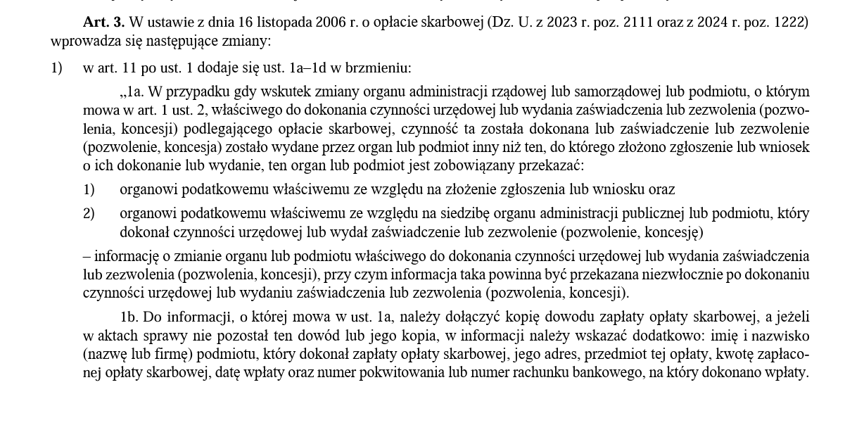 Opłata skarbowa od pełnomocnictwa - zmiany od 2025 roku
