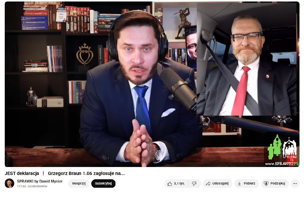Braun głosuje na Nawrockiego. Link do wypowiedzi