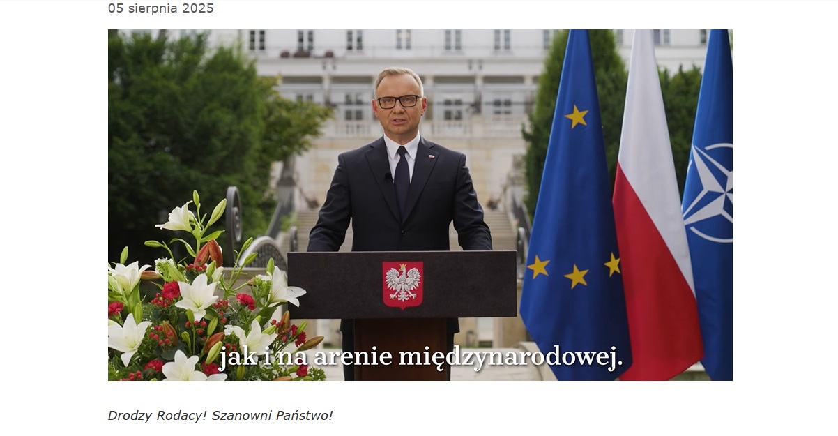 Andrzej Duda: podsumowanie prezydentury [Orędzie]