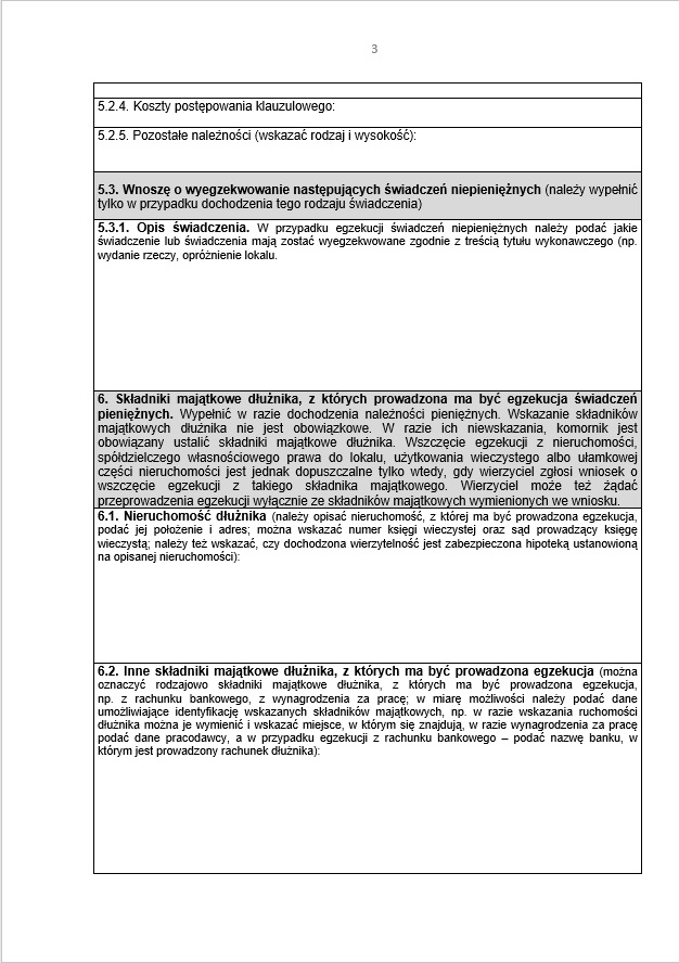 Wniosek o wszczęcie egzekucji komornicznej - formularz w 2019 r. - Infor.pl