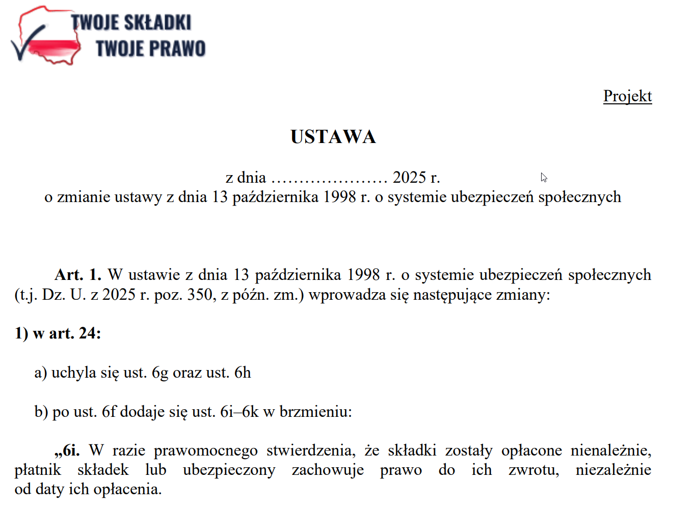 Konieczna nowelizacja w ZUS. Trzeba odebrać ZUS do zabierania składek za 19 lat wpłacania. Jedną decyzją! [społeczny projekt nowelizacji]