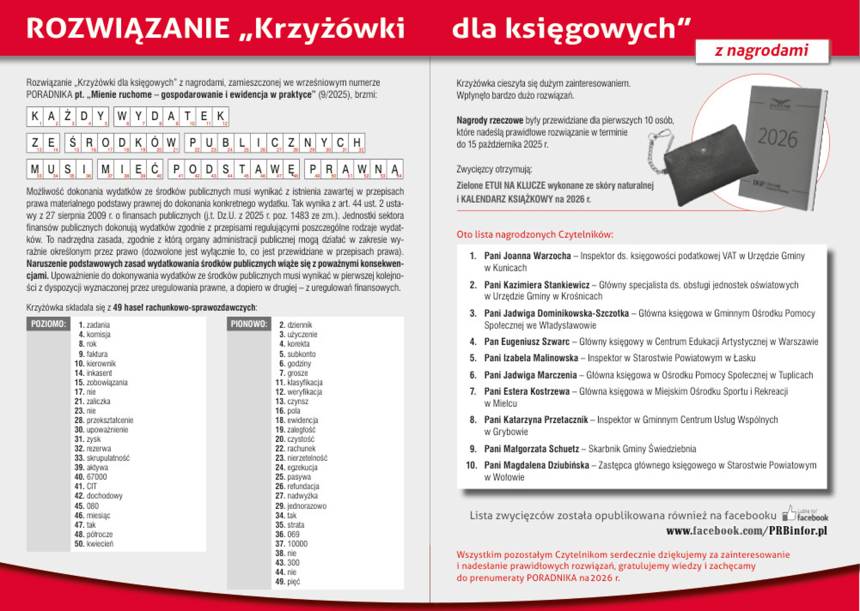 Rozwiązanie krzyżówki