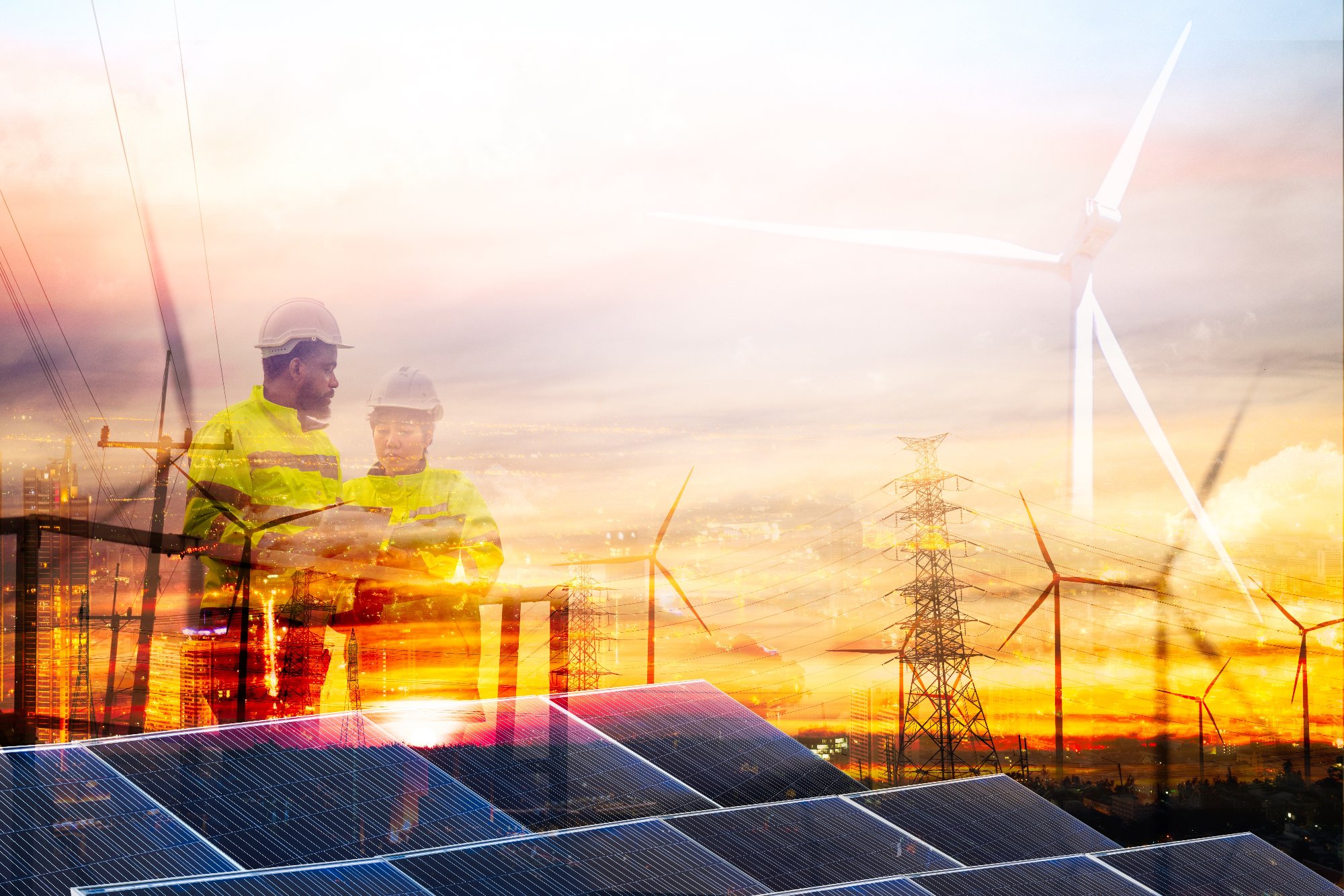 Engineers,Collaborate,On,Energy,Solutions,At,A,Wind,Farm,,Showcasing