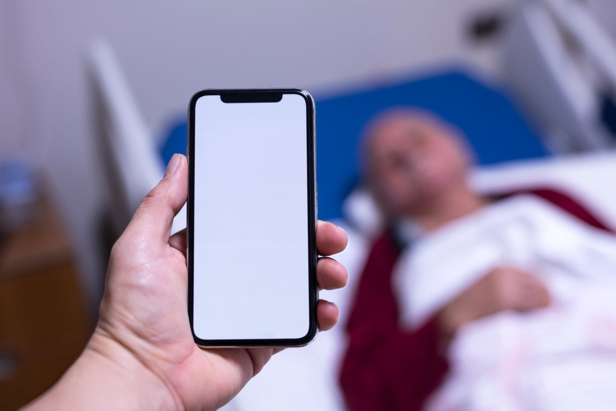 In,The,Hospital,Doctor,Holds,Green,Screen,Mobile,Phone,,In