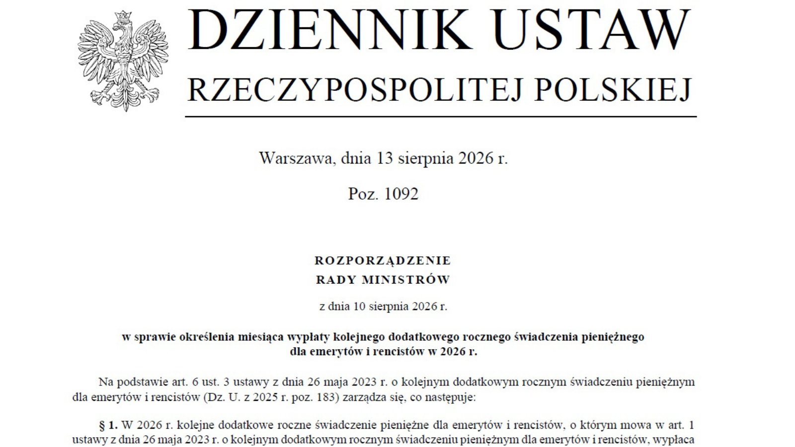 14 emerytura 2026. Tabela netto. Kiedy wypłata?
