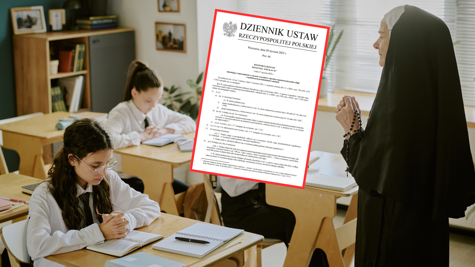 Wracają dwie godziny religii w szkołach, bo rozporządzenie ograniczające liczbę lekcji religii jest niezgodne z Konstytucją? Jest decyzja MEN
