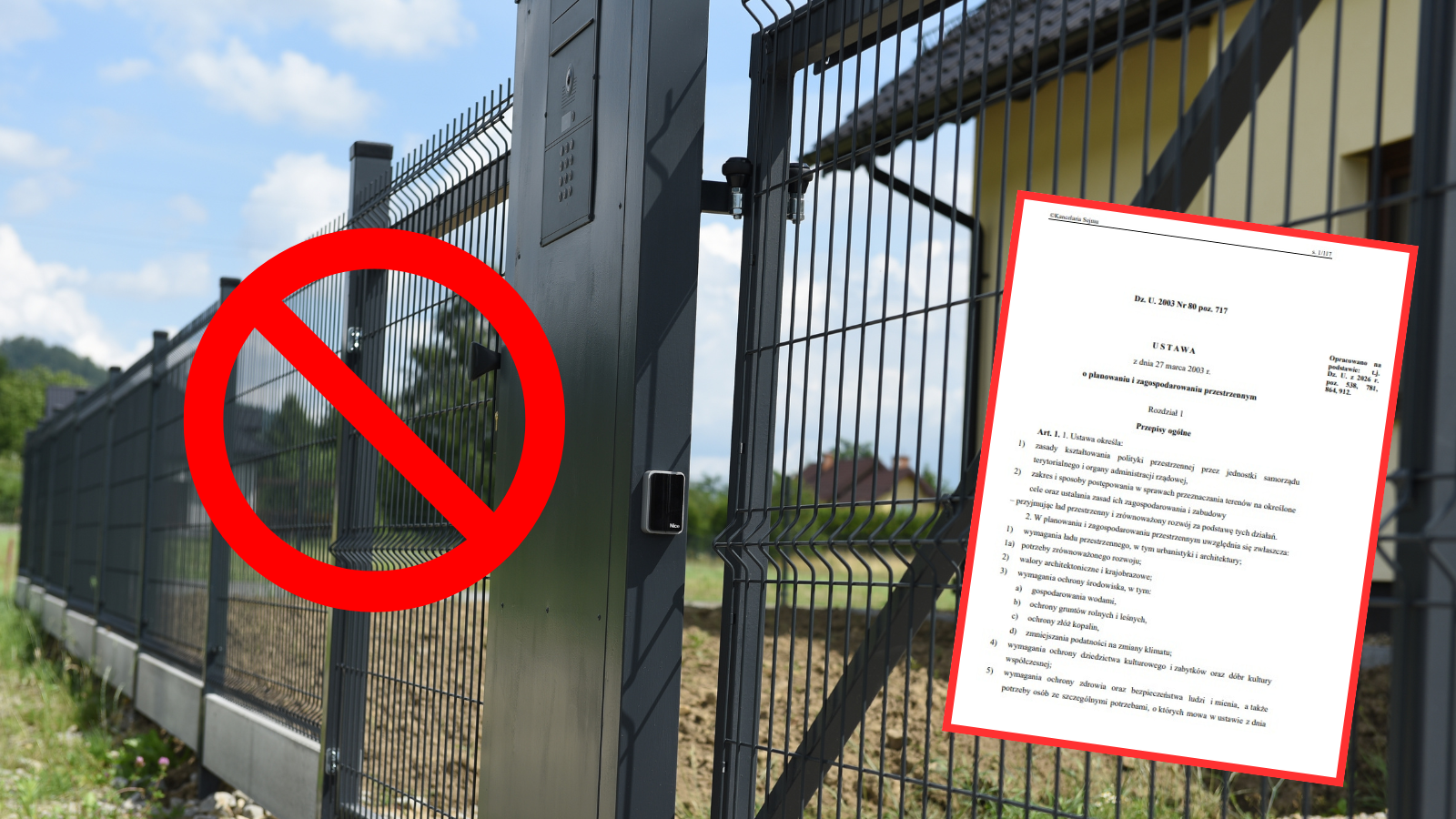 Ogrodzenie powyżej 1,5 m wysokości nielegalne, pomimo braku konieczności jego zgłoszenia – organ nadzoru budowlanego nakaże rozbiórkę i ukaże właściciela nieruchomości 5 tys. zł grzywny