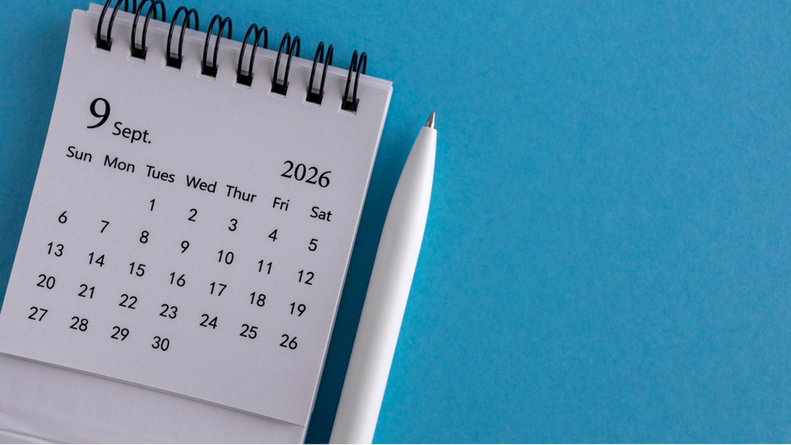 Dni wolne od pracy we wrześniu 2026. Ile jest godzin pracy w tym miesiącu?