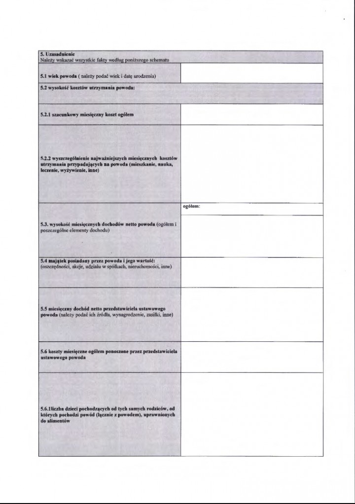 Pozew O Alimenty Natychmiastowe Wzor Formularza Alimenty Na Dziecko Alimenty Infor Pl